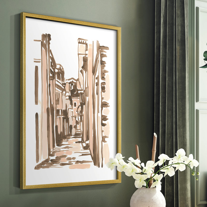 Blush Architecture Study VI Framed Print - Solid Wood, 14" H x 11" W