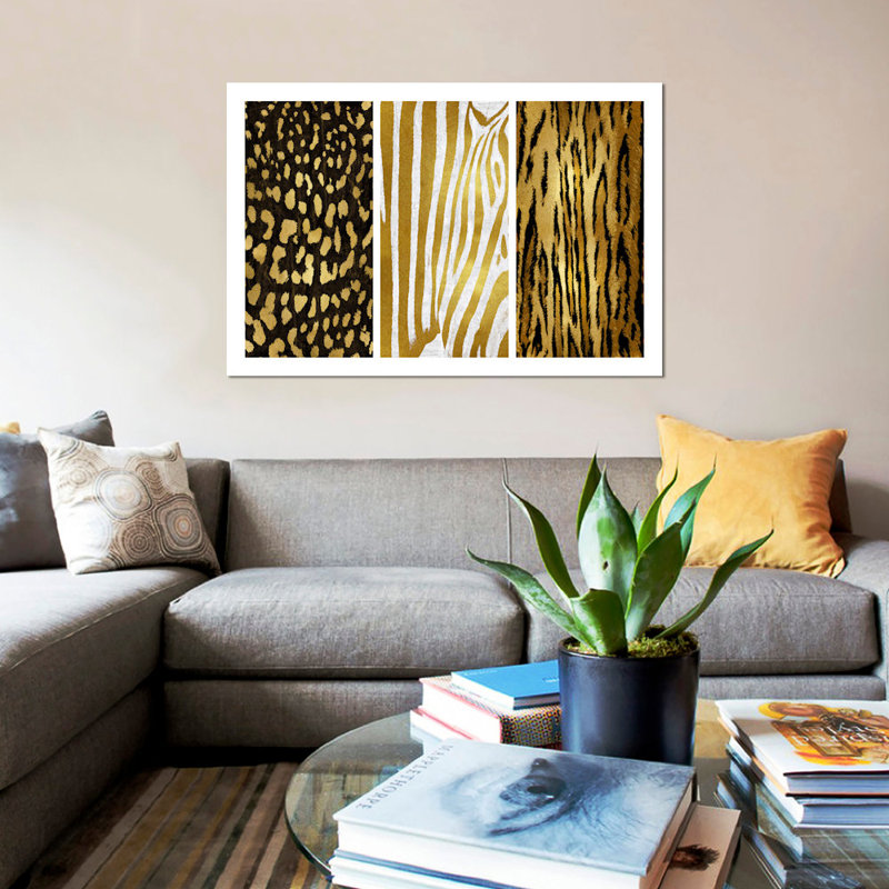 «Wild Trio II» par Ellie Roberts, reproduction sur toile tendue sur châssis, H 40 po x l 60 po x P 1,5 po