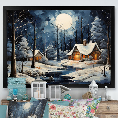 Paysage d'hiver de Noël II - Art mural paysage d'hiver pour le salon
