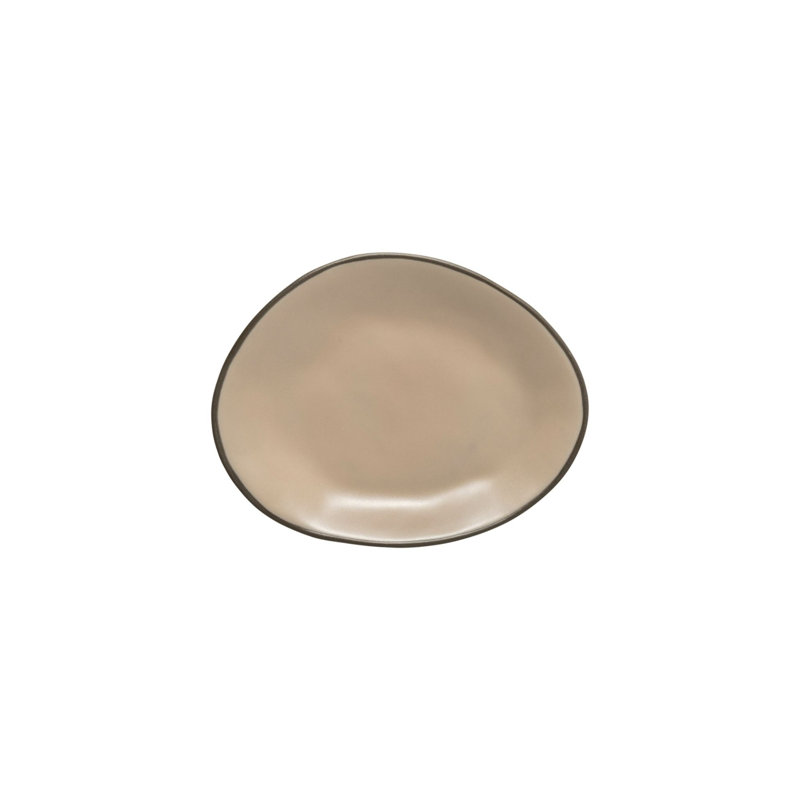 Stacked Organic Handmade Stoneware Dinner Plate, Cremini