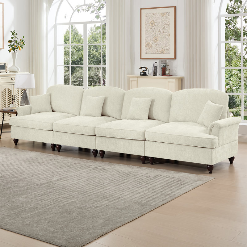 Canapé convertible polyvalent en chenille de style Mid-Century pour le salon