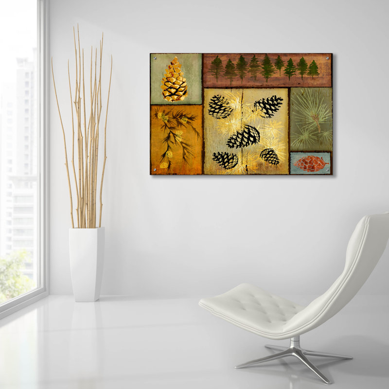  «Pines and Oak 1» par Art Licensing Studio, art mural en verre acrylique, 36 po x 24 po, H 24 po x l 36 po