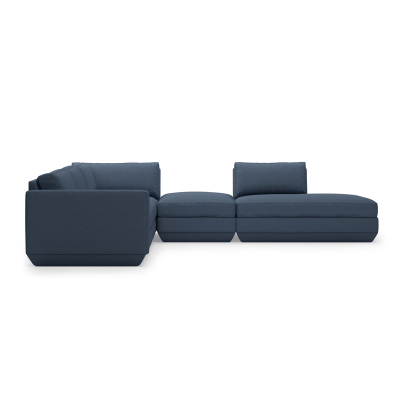 Podium Modular 5-Piece Seating Group, Right Hand Facing, Hanson Navy