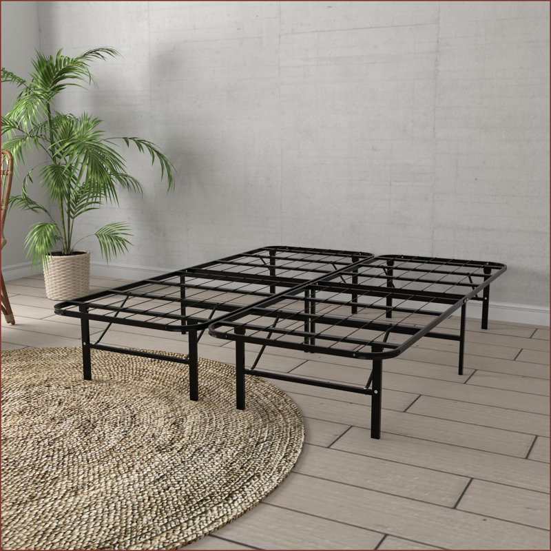 Full Size Black Steel Platform Bed Frame - No Box Spring Needed, 2000LBS Capacity
