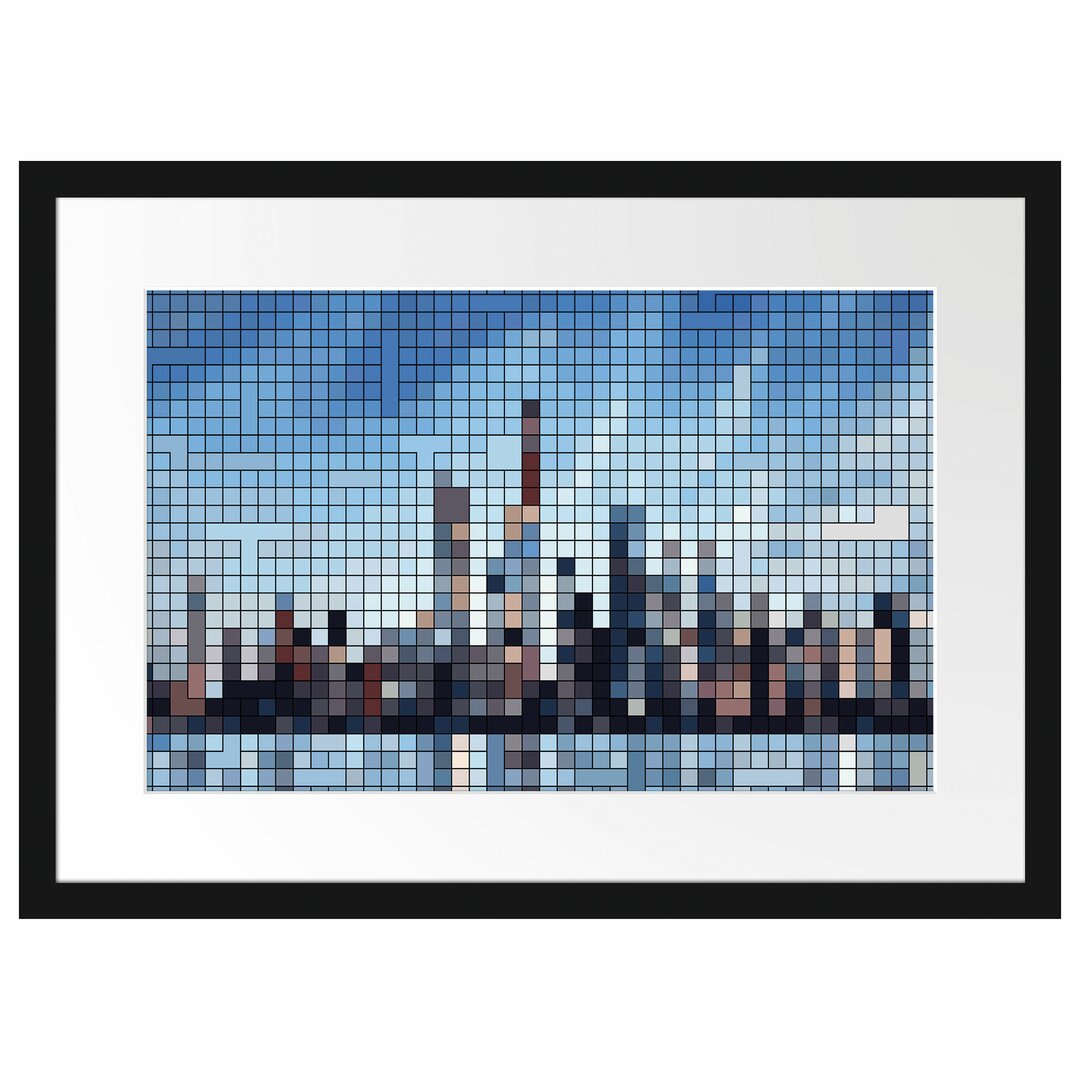 Gerahmtes Poster New York Pixel Skyline