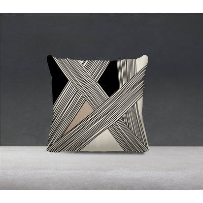Cassie Abstract Spun Polyester Indoor/Outdoor Reversible Throw Pillow