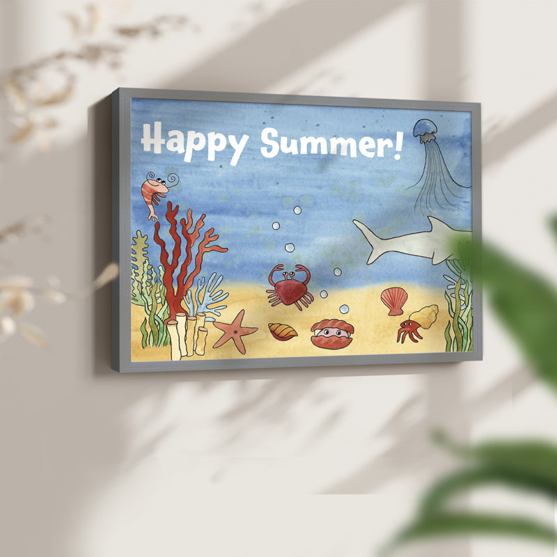 «Cute Sea Creatures I», reproduction encadrée, H 11 po x l 14 po, Gris