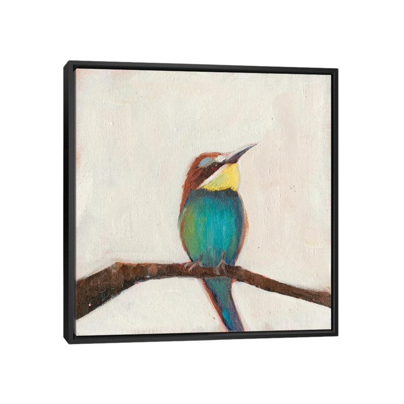 «Bird Profile II», reproduction d'art sur toile, H 18 po x l 18 po x P 1,5 po, Toile avec cadre noir, Pas de tapis