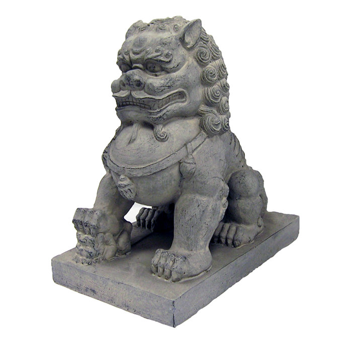 Statue de la patte droite de la patte pour chien foo, Gris