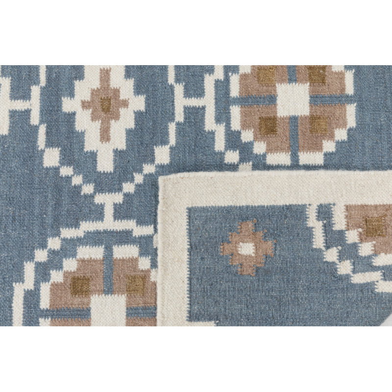 Tapis d'intérieur en laine Heidi, Bleu, 2 pi 6 po x 8 pi