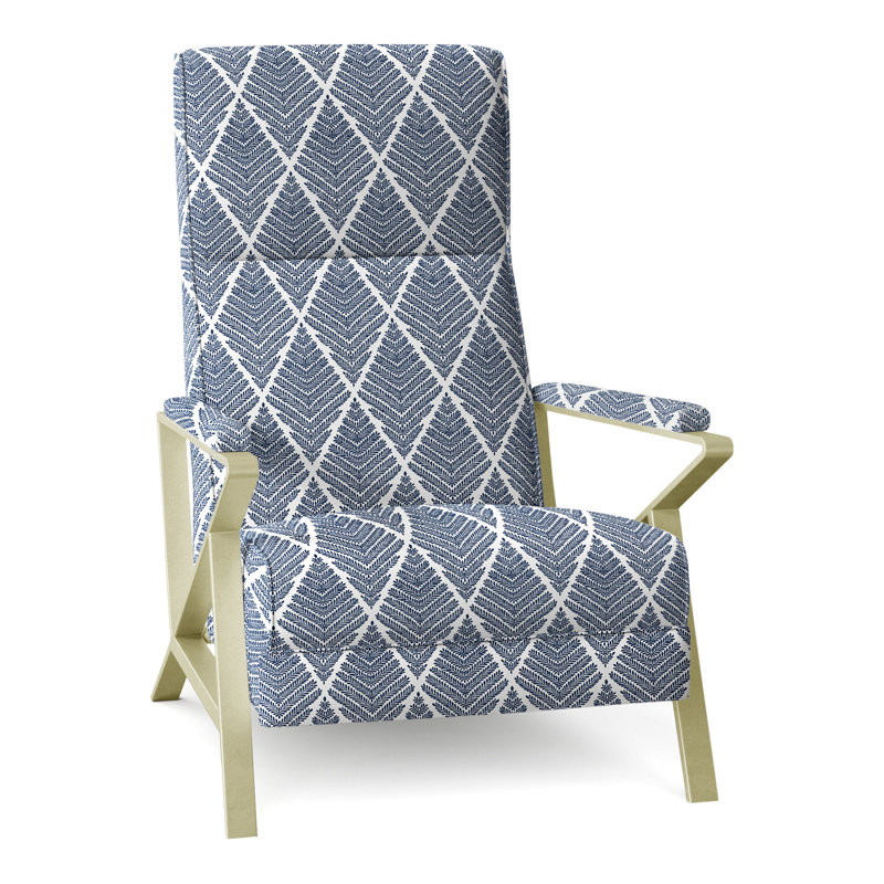 Infinity 28.25" Wide Manual Standard Recliner, Brushed Brass, Perigold Emmeline Lapis