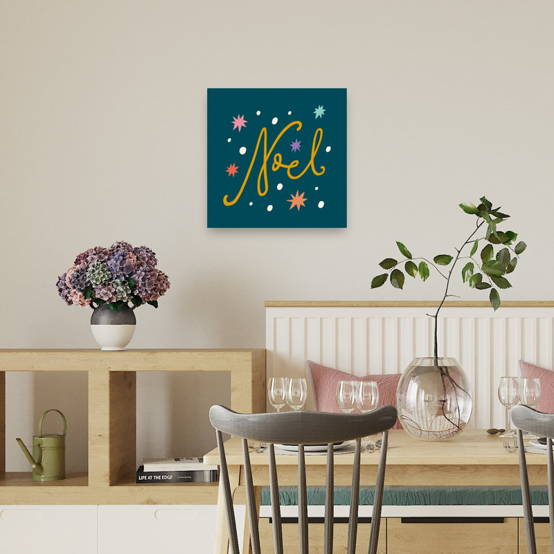 Happychristmasno22 Abstract Contemporary Winter Landscape Wall Art Print 1 Piece Wrapped Canvas Wall Art