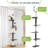 Interactive adjustable 6-tier floor-standing cat tower