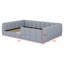 Structure de lit plateforme à profil bas rembourré-129700455