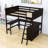 Wood Loft Bed With Desk And Shelves-1212498772-1212498775
