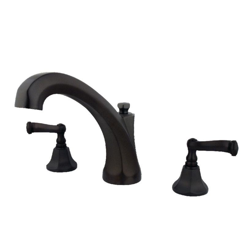 Kingston Brass Two-Handle 3-Hole Deck Mount Roman Tub Faucet, Oil Rubbed Bronze