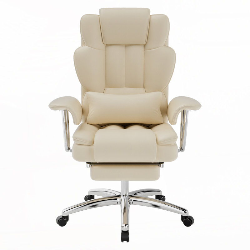 Executive Office Chair with Footrest, Beige