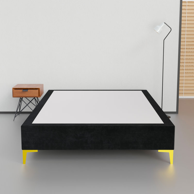 Lit en bois massif Kaslik, H 14 po x l 44 po x L 75 po, Noir