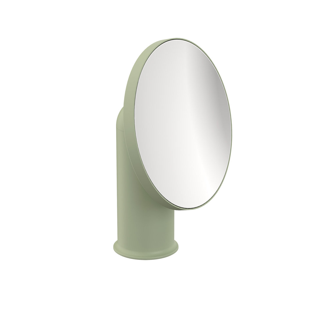 Round Magnifying Framed Freestanding Make up/Shaving Mirror in Green
