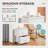 Light Brown Swivel & Smooth Gliding Rocker Recliner Sofa and 2-Drawer White Nightstand