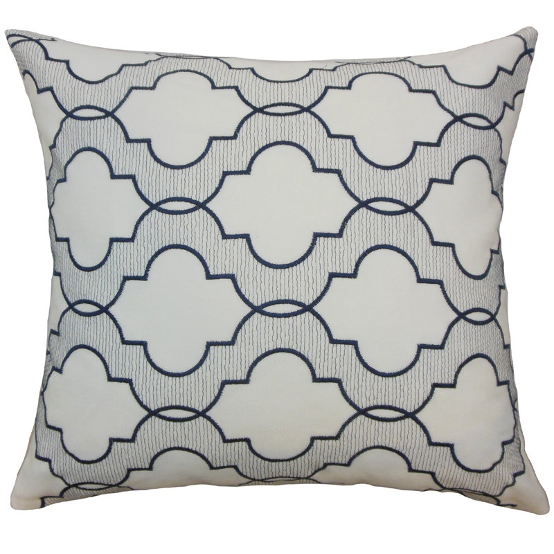 Geometric Reversible Throw Pillow, Navy, 20" H x 20" W