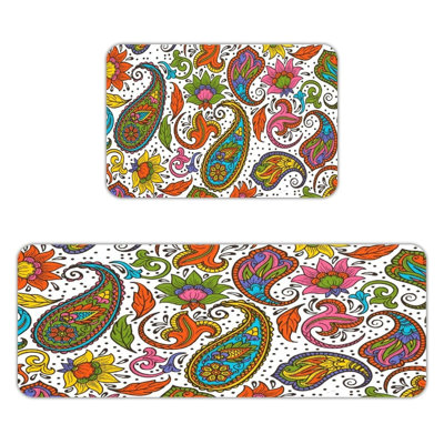 Ethnic Paisley Pattern, Kitchen Mats Set Of 2