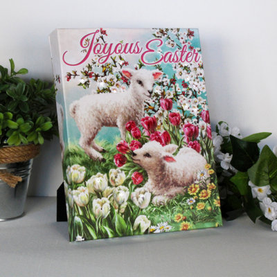 Joyous Easter 8x6 Mini Lighted Easel Back Canvas