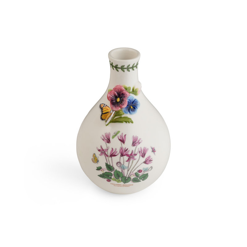 Botanic Garden Multicolor Ceramic Bud Vase with Floral Print