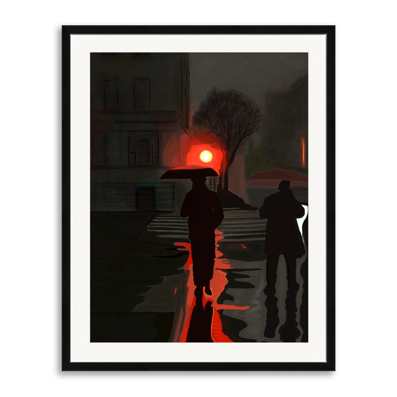 Rain, 6 A.M. Print by Evan Sklar, Black Framed Paper, 31.25" H x 25.25" W
