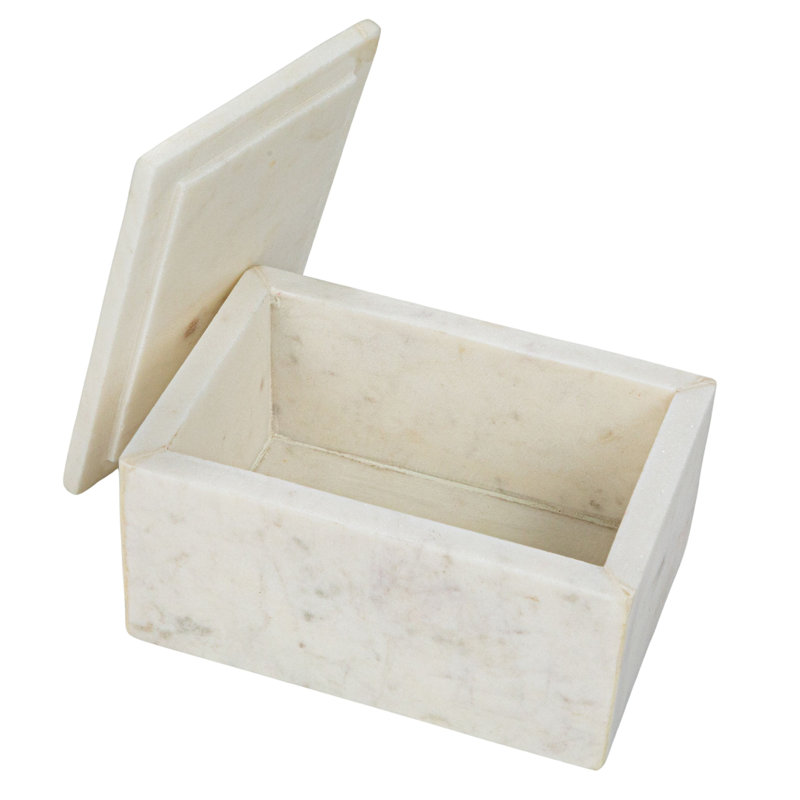 Boîte de rangement en marbre avec couvercle