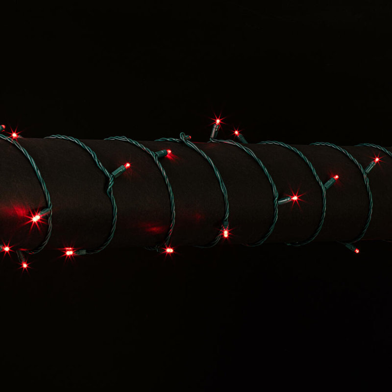 100 lumières de Noël à grand angle DEL de qualité commerciale - fil vert, 420", Blanc chaud, 70
