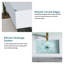 47 po x 19 po Lavabo double vasque de salle de bain à fixation murale / comptoir en surface solide avec trous de robinet en blanc mat