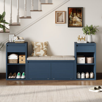 Banc de rangement pour chaussures 77,5 "avec banc et armoire