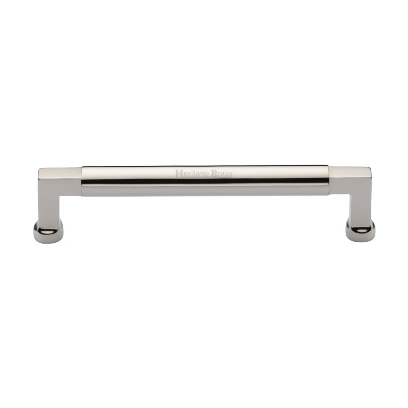 Heritage Brass Heritage Cabinet Pull Bauhaus Design, Polished Nickel, 16cm H x 16cm W x 17.6cm D