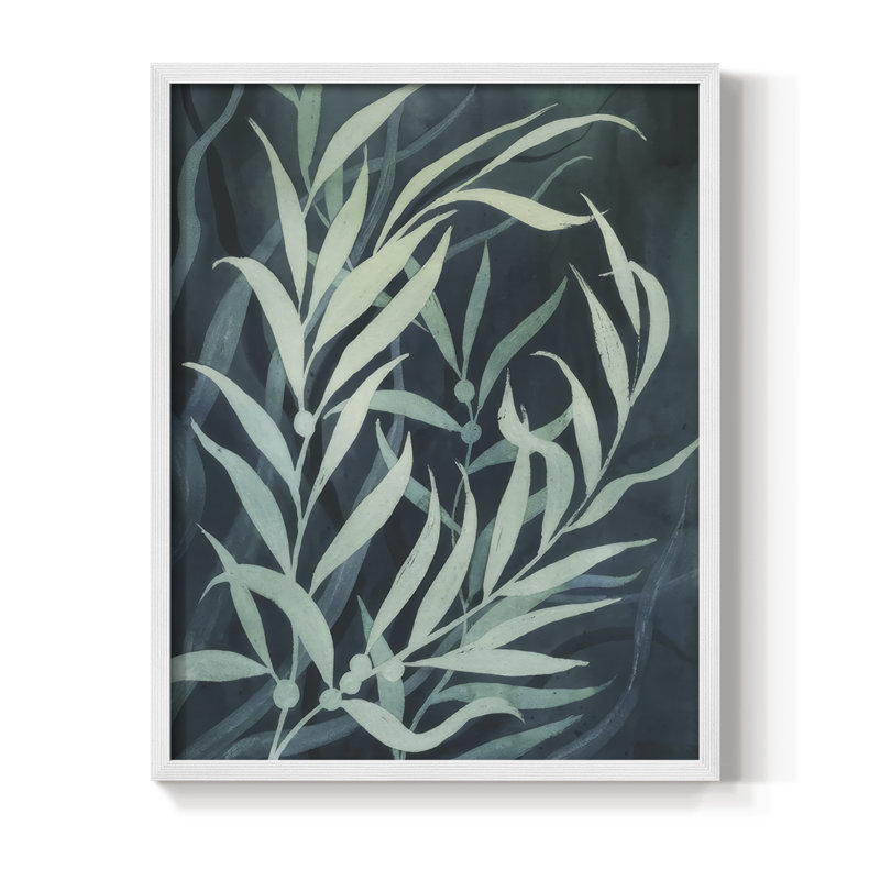 Deep Blue Forest I, reproduction encadrée - bois massif, H 15 po x l 12 po, Blanc