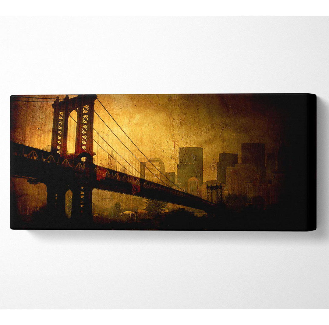 Brooklyn Bridge Retro - Kunstdrucke auf Segeltuch