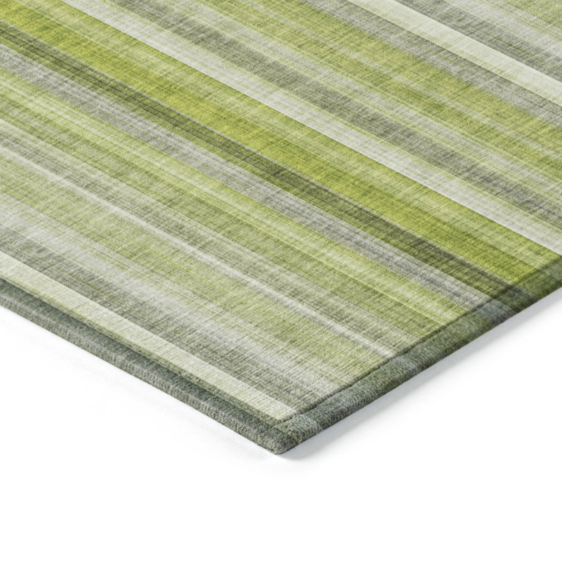 Kinslee Washable Striped Indoor / Outdoor Rug, Rectangle 1'8" x 2'6"