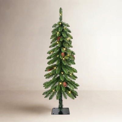 Alpine 4' Pre-Lit Pine Tree