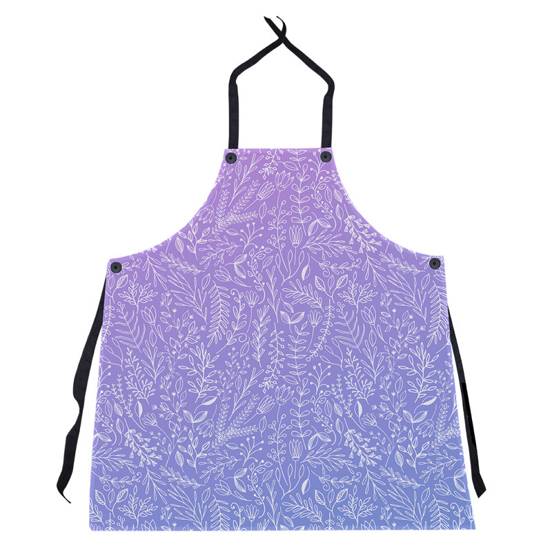 Tablier à motif floral ditsy, Mauve / Bleu