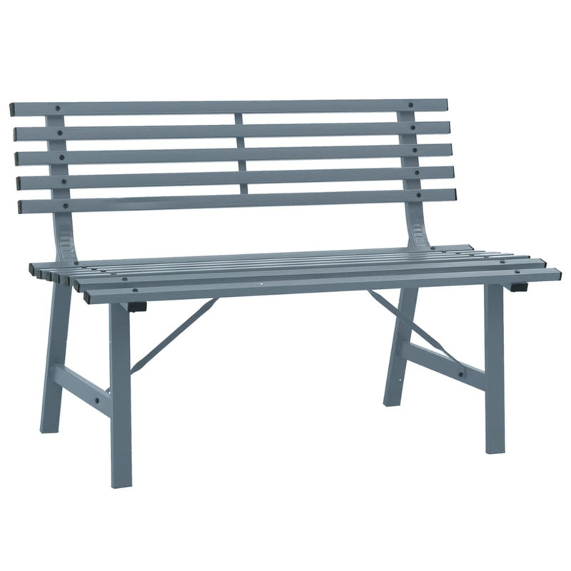 Banc de jardin en acier, gris