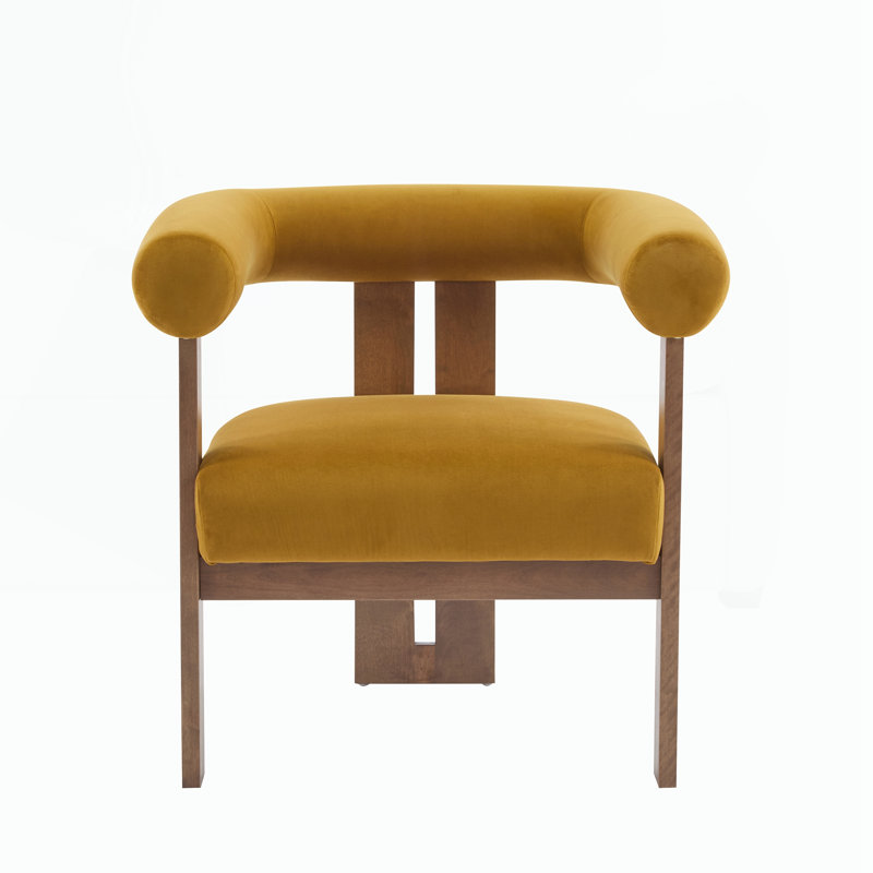 Chaise d'appoint moderne rembourrée avec accoudoirs ronds