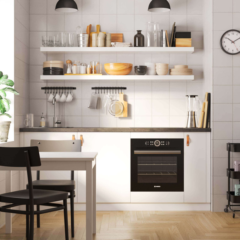 Tablette flottante de 72 pouces, tablettes de salon, tablettes de rangement de cuisine, étagère à livres blanche pour le mur