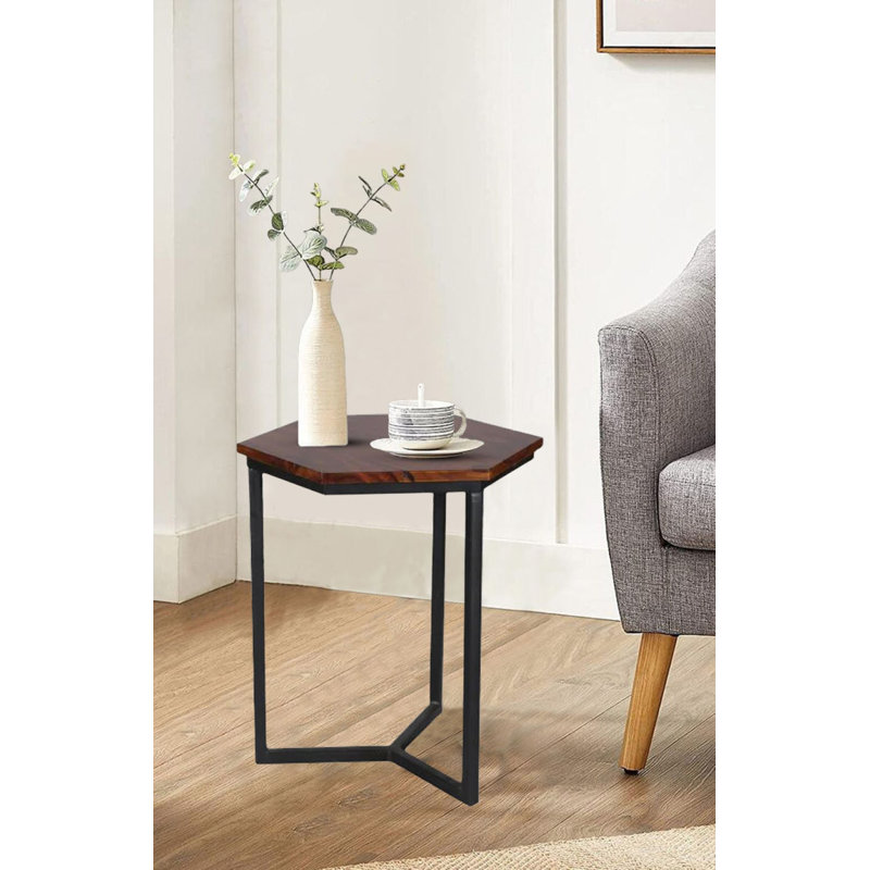 Izaiah Solid Wood Pedestal End Table