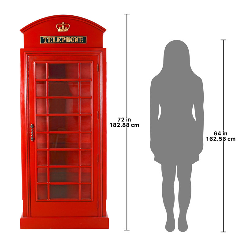Armoire d'exposition style cabine téléphonique britannique