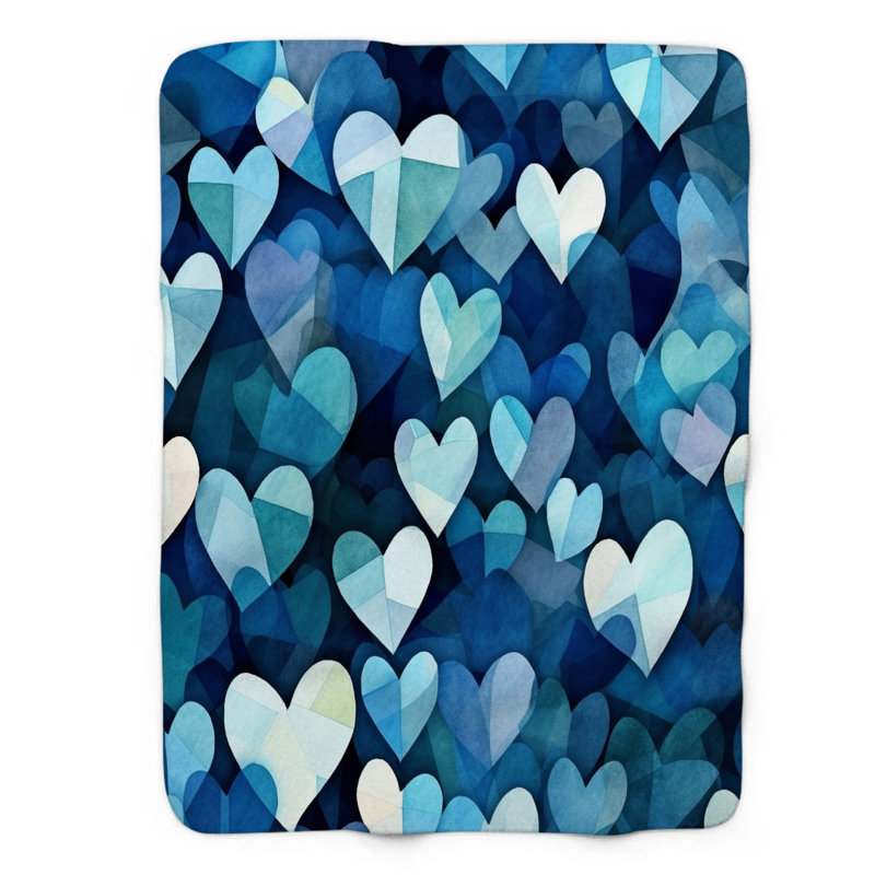 Bleu chéri - couverture Sherpa de qualité supérieure 1 pièce, L 80 po x l 60 po