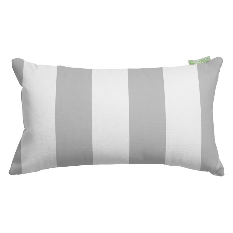 Vertical Stripe Outdoor Rectangular Throw Pillow, Gray