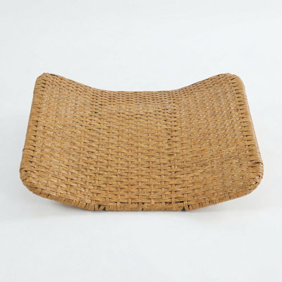 Base de siège de repose-pieds d'extérieur en osier enveloppé à la main, cadre et coussin non inclus