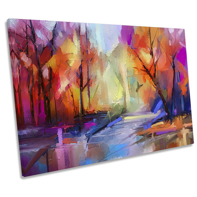 Abstract Forest - Wrapped Canvas Painting, 91.4cm H x 137.2cm W x 4cm D