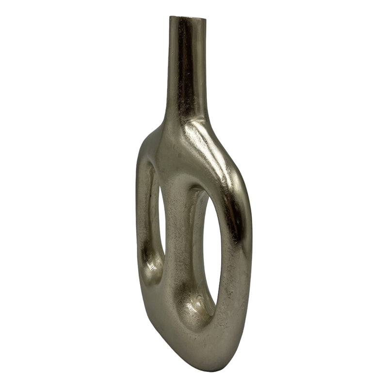 Kiern Handmade Aluminum Table Vase, Silver