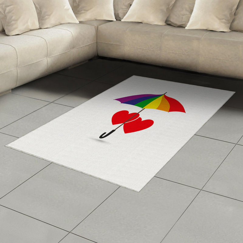 Tapis décoratif en polyuréthane à haute densité Rainbow, Rectangle— 4 pi x 5 pi 8 po